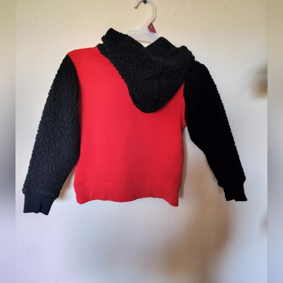 Champion pullover hooded hoodie sweatshirt boys toddler size 5 red black sherpa - Picture 4 of 5